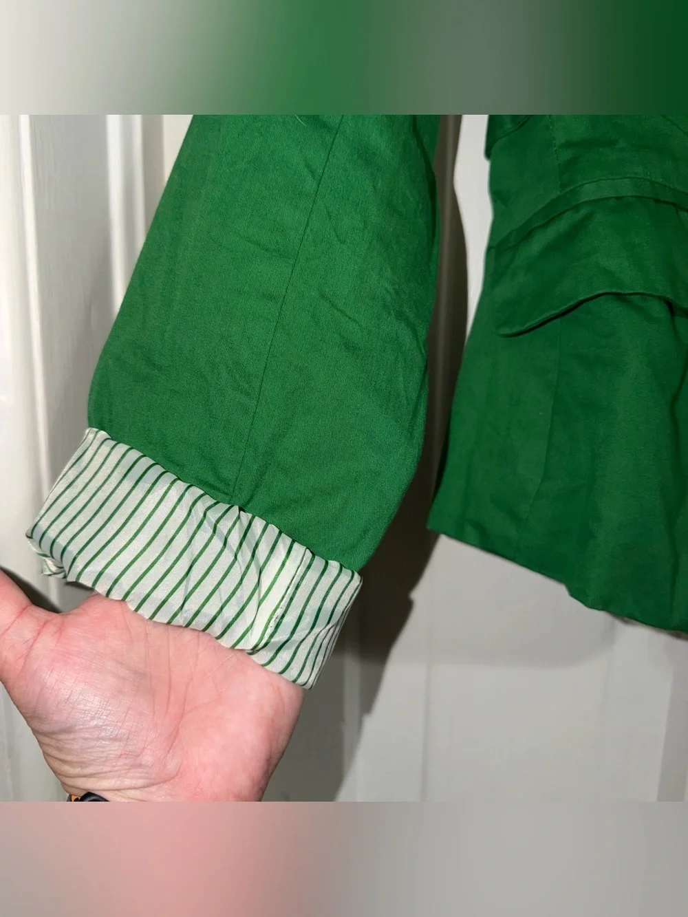 Women's size large blazer coat Green Single-Button Blazer Jacket